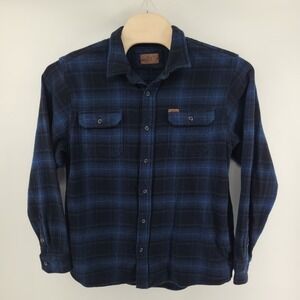 ORVIS Men's Flannel Shirt XL Blue Plaid Long Sleeve Button‎ Up Casual Shacket